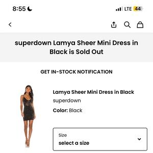 Superdown Lamya Sheer Mini Dress in Black